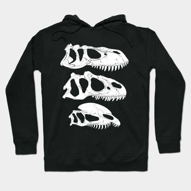 Torvosaurus Allosaurus Dilophosaurus fossil skulls Hoodie by NicGrayTees